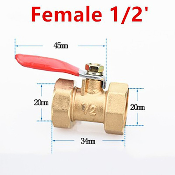 Kugleventil pneumatisk stik KVIN 1/2 KVIN 1/2 Female 1/2