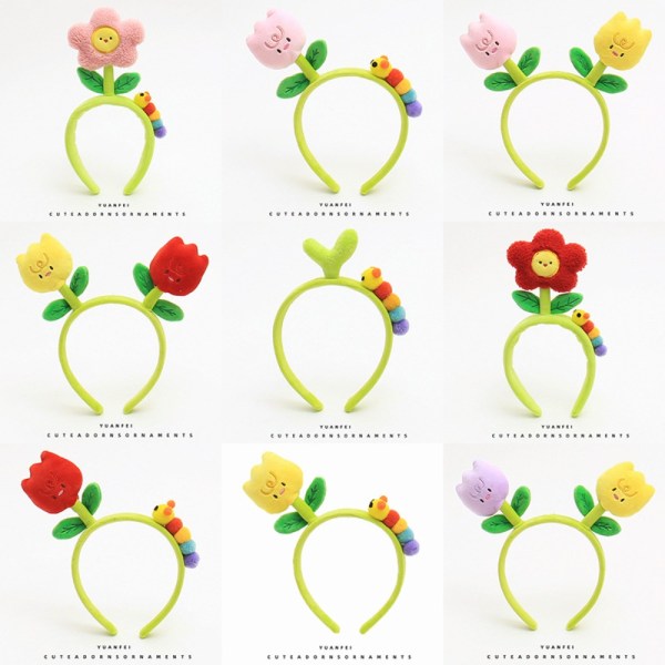 Blomster tegnefilm pandebånd Flower Hair Clip B B B