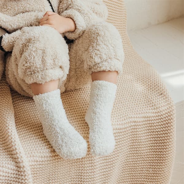 Babysokker Plys Fluffy Socks GRÅ S Grey S