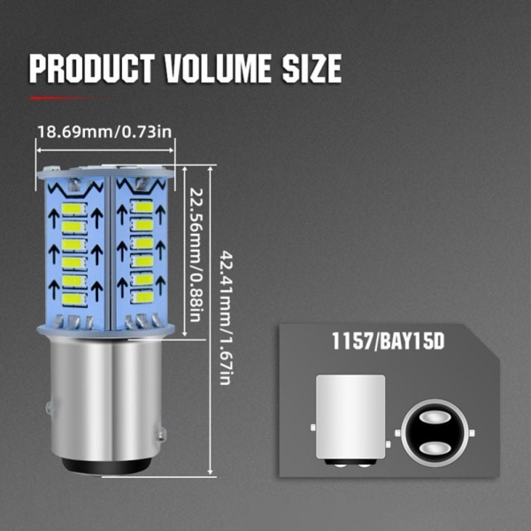 4st Strobe Bromsljus 1157 Led Lampa RÖD RÖD red