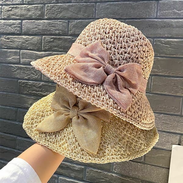 Sommarbåge Kvinnor Flickor Solskyddad strandhatt beige