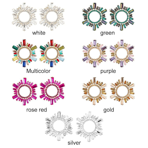 Rhinestone Dangle kukkakorvakorut MULTICOLOR Multicolor