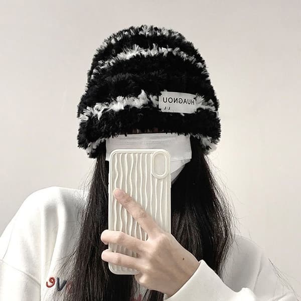 Vinterlue Plysjhatt HVIT White