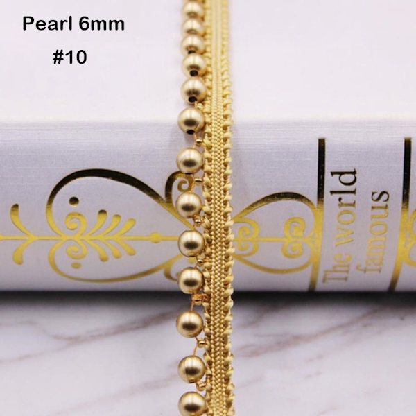 Håndsyet Pearl Pearl Braid Lace Ribbon 10 10