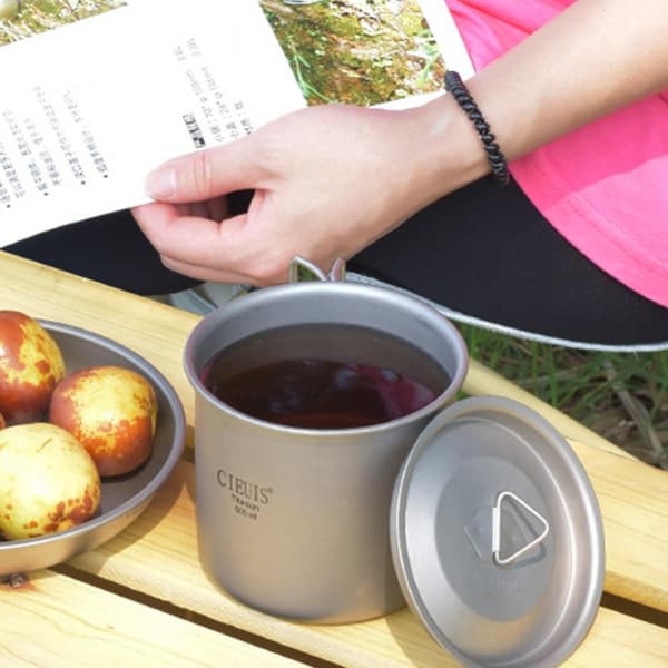 420ML Titanium Cup Picnic Water Cup Drikkekopp