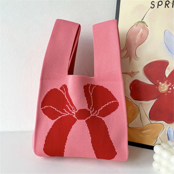 Strikk håndveske Håndleddsveske ROSA pink