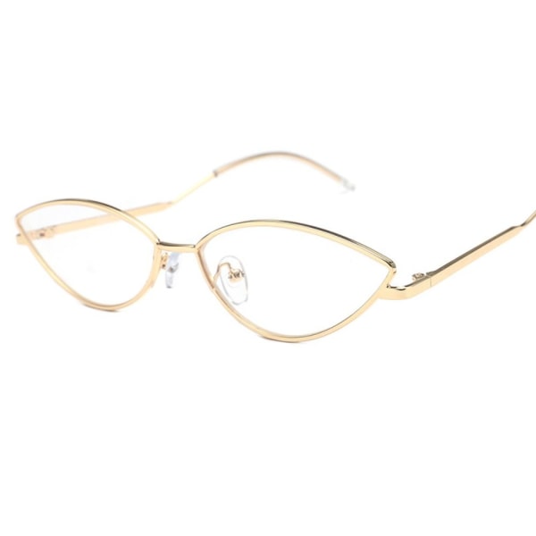 Cat Eye Metal Solbriller Designer Solbriller GULL-PLAIN BRILLER Gold-Plain Glasses