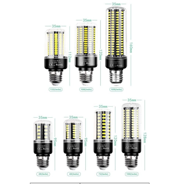 LED maissilamput maissilamppu E27-15W-VALKOINEN VALO E27-15W-White Light