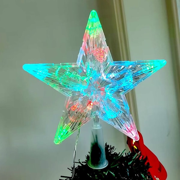 1st jul LED-ljus Femuddig stjärna LITEN-FLERAFÄRG Small-Multicolor