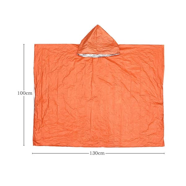 Nødregnfrakke Kappe Termisk Regntøj ORANGE orange