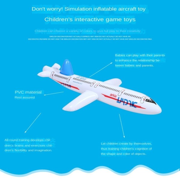 Uppblåsbart passagerarplan Toy Float Flygplan BLÅ Blue