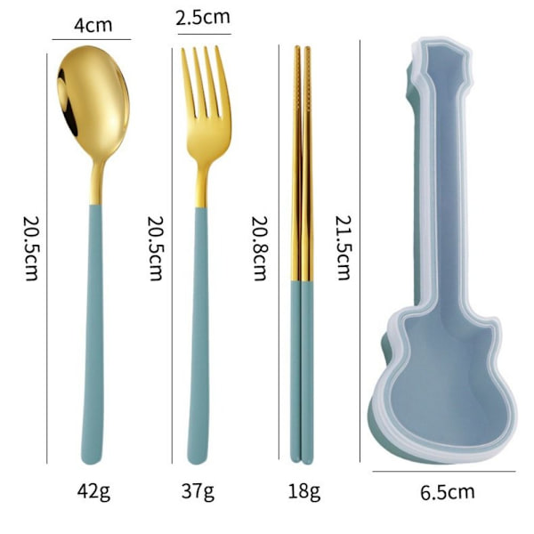 3st/ set bestick med gitarrlåda Skedgaffel Ätpinnar set 2 2 2