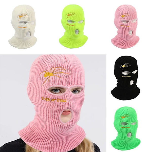 Stickad mössa vindtät mask C C C