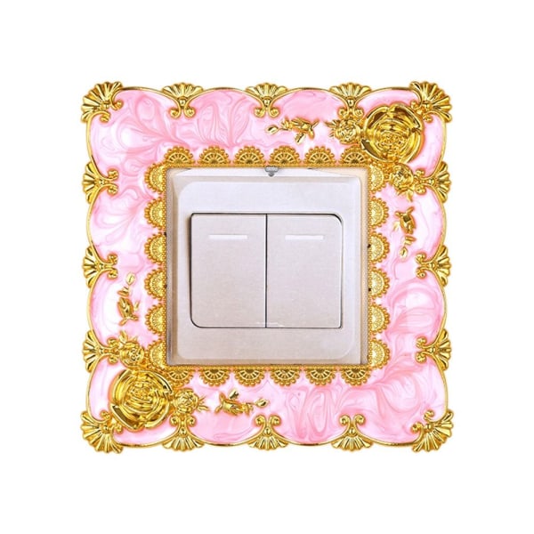 Enkelt lysafbryder Dæksel Socket Surround Frame PINK&GULD pink&gold