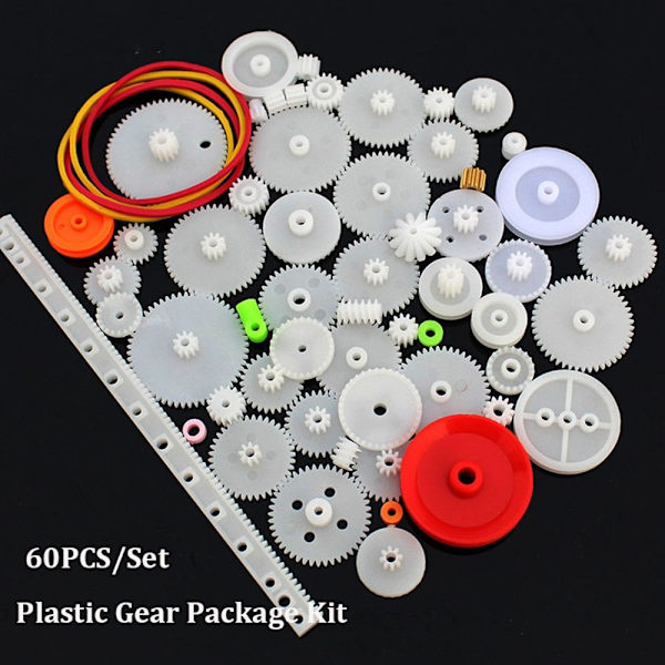 60PCS/ Set Plastic Gears Package Kit DIY Gear Sortiment