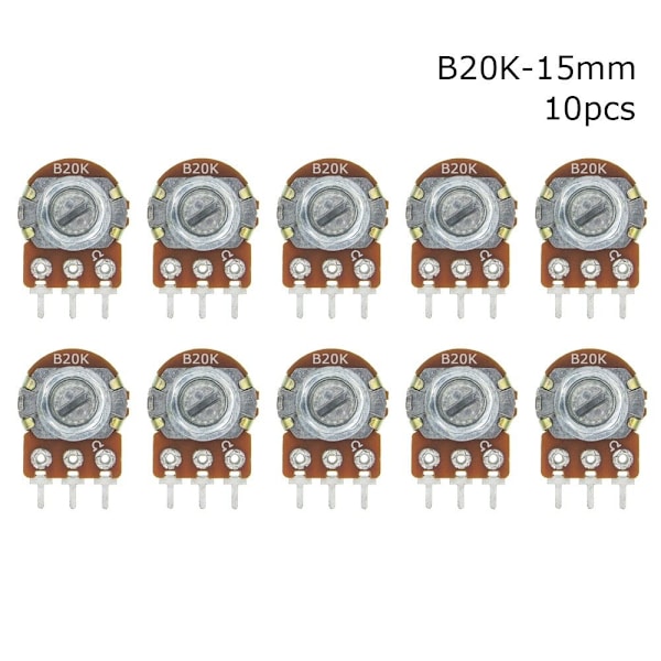 10 stk lineær potensiometer WH148N WH148 10 STK B20K-15MM 10 STK 10pcs B20K-15mm