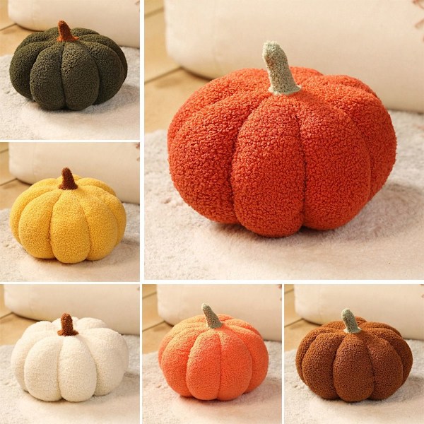 Puuvillatäytetty kurpitsatyyny Pumpkin pehmotyyny KELTAINEN 23cm Yellow 23cm