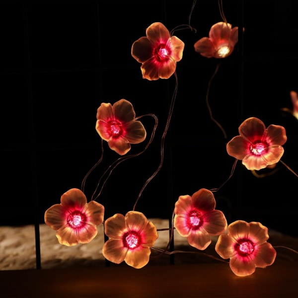 Cherry Blossom Light String Gårdslampe String BLÅ blue