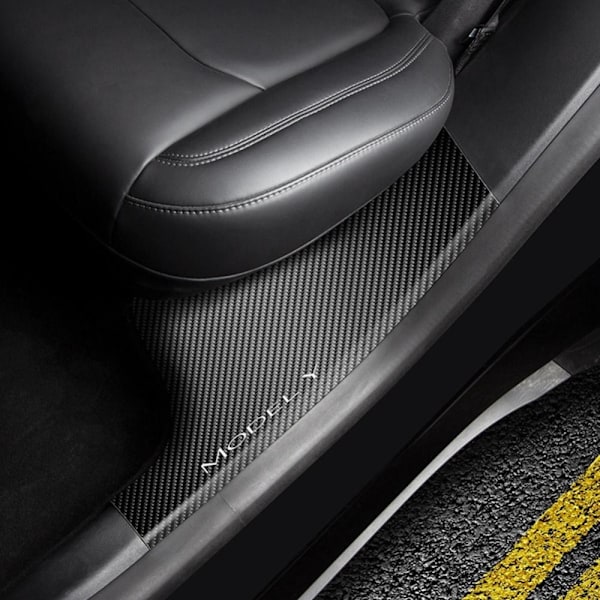 2 STK Bakre dörrtröskel Listskydd KOLFIBERMÖNSTER KOL Carbon Fiber Pattern
