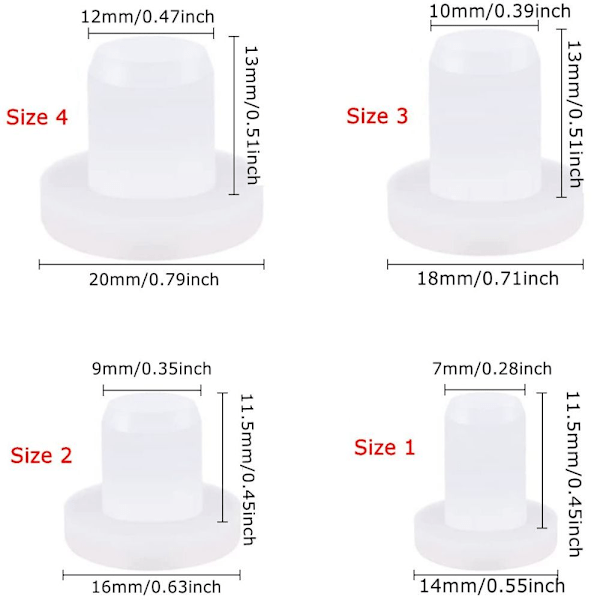 Navleplugg for postfettsuging STØRRELSE 2-16MM Size 2-16mm