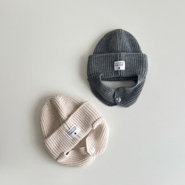 Strikhuer til børn Beanie Ear Cup GRÅ grey