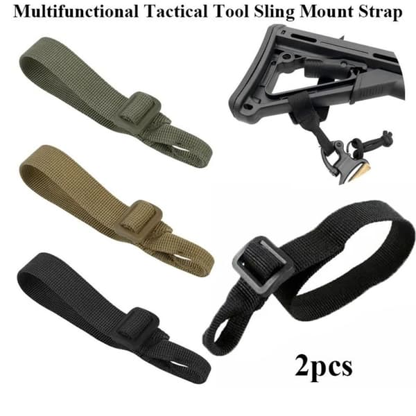 2stk Tactical Tool Sling Mount Strap SVART Black