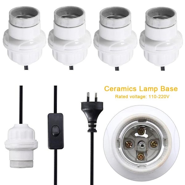1kpl Keramiikka Lampun kanta Lampun jalustan pidike EU PLUG EU PLUG EU Plug