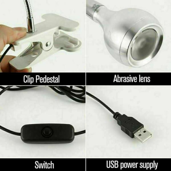 Lese-LED-lys Lysende lampe SVART（HVIT LYS） SORT（HVIT Black（white light）