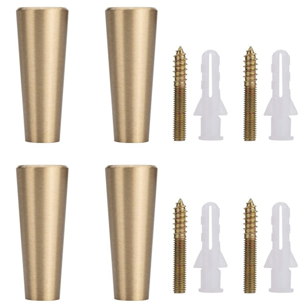 4Pak Guld Messing Dekorative Vægkroge Håndklædekrog KONISK Conical