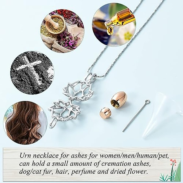 Ligbrænding smykker vedhæng halskæde Mini Keepsake Urne