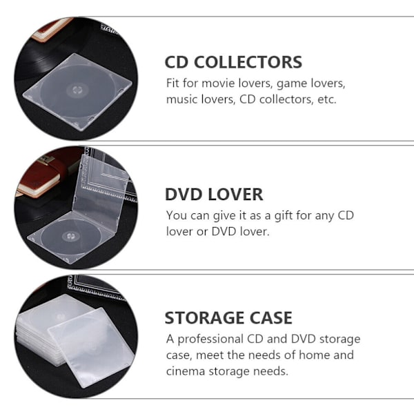 20st CD- case Fyrkantig PP-låda Mjuk gummilåda 20Pcs