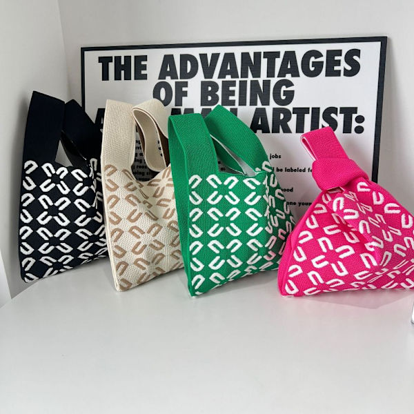 Knit Handbag Knot Wrist Bag MUSTA black