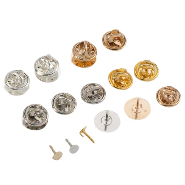 100 stk. låsende nålebagside, broche, SØLVHÆTTE silver cap-cap