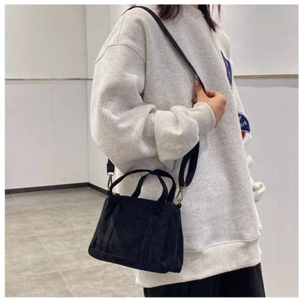 Corduroy Tote Bag Håndtasker SORT Black