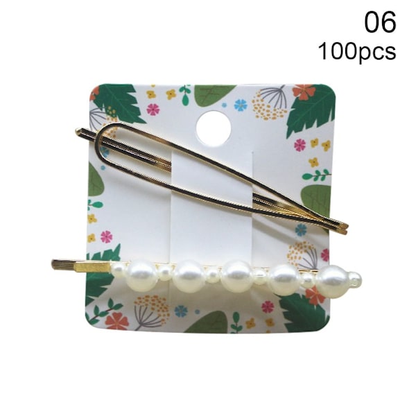 100 kpl/erä Hiusneula Pakkauskortti Voimapaperikortti 100 KPL 06 100pcs 06