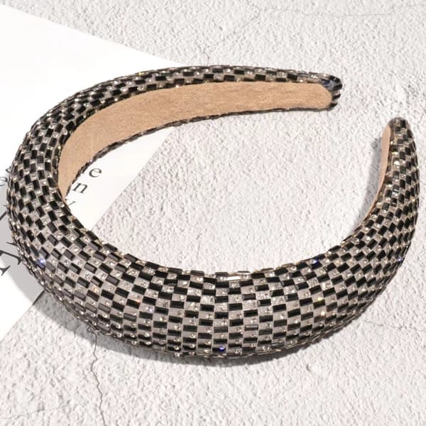 Rhinestone pannebånd Svamp hårbånd GRÅ Grey
