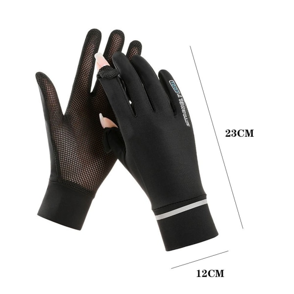 Ice Silk Gloves Anti-UV Hansker GRÅ grey