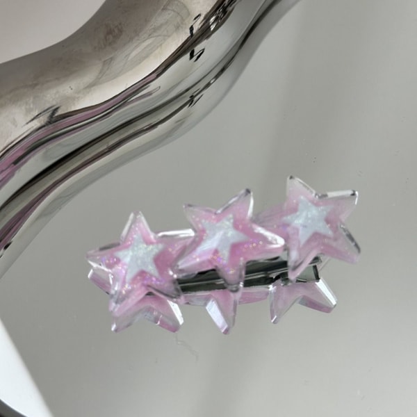 Glitter Star Hårklemmer Fargerike Stars Hårnåler LILLA Purple