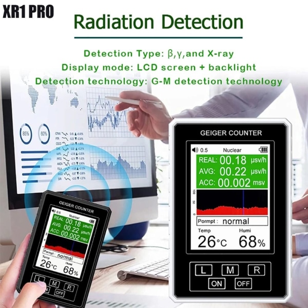 Geigerteller Kjernefysisk strålingsdetektor XR1 PRO WHITE XR1 PRO
