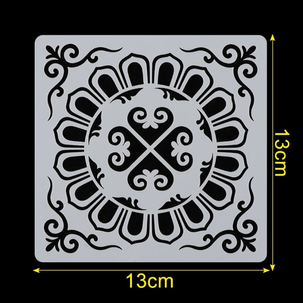 16 stk/sæt Lagdeling Stencil Scrapbog Mandala Auxiliary