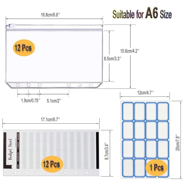A6 PVC anteckningsbok Pärm Cover Planner TRANSPARENT transparent