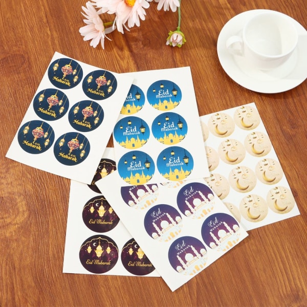 Eid Mubarak Sticker Gaveæsker Forseglings Etiket 3