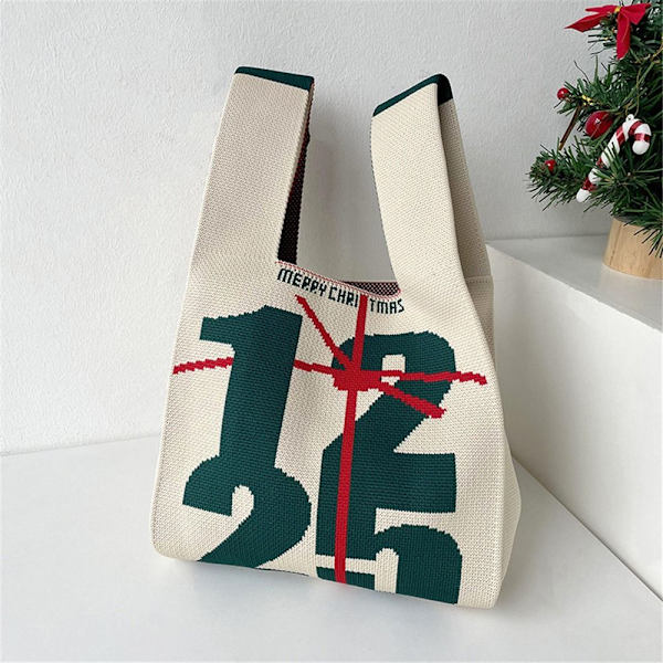Stickad handväska handledsväska 1 1 1