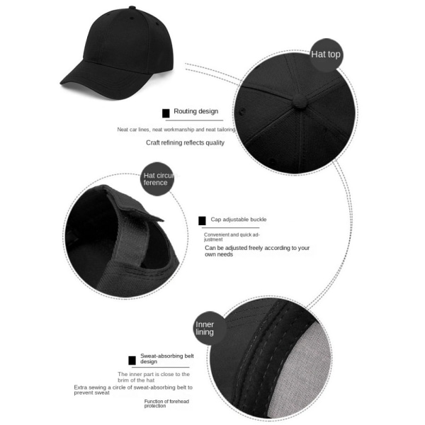 Voksne Baseball Cap Solhatter SVART black