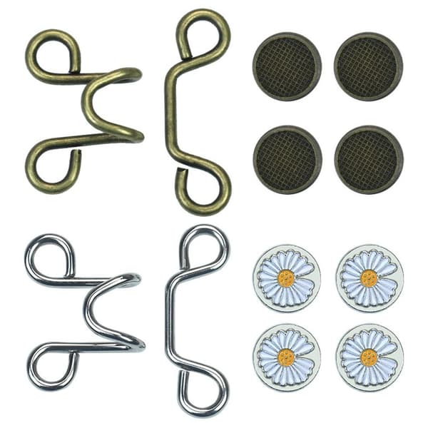 2st justerbara knappstift Knappklämma VIT S White S