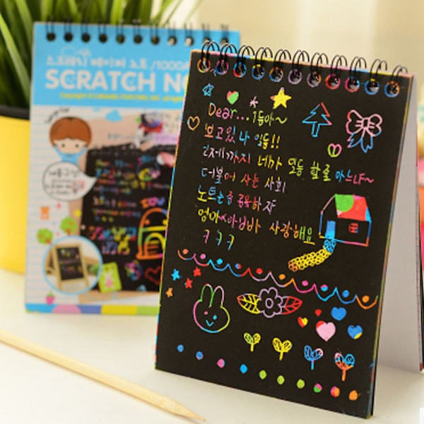 Scratch Paper Art Rainbow Scratch Notebog BLÅ 1 BOG 1 BOG Blue 1 book-1 book