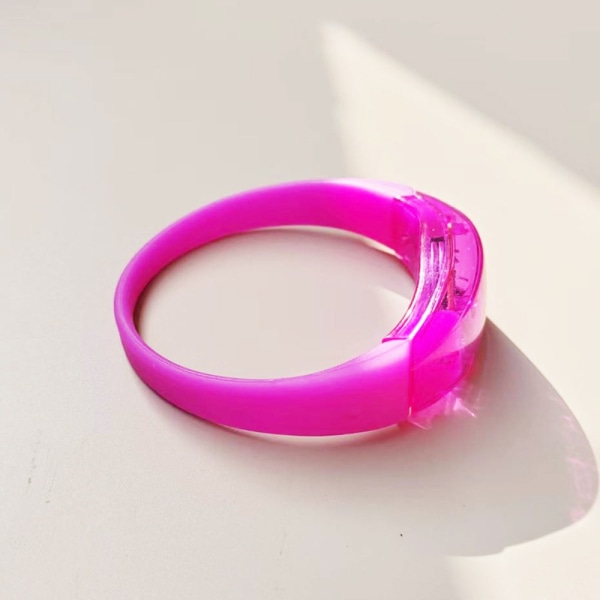 2st LED-glödarmband Ljudaktiverad armring ROSA pink