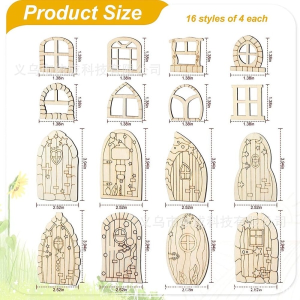 48/64 STK Miniatyr Fairy Door Alf House Gate 2 (48 STK) 2 (48 STK) 2(48pcs)