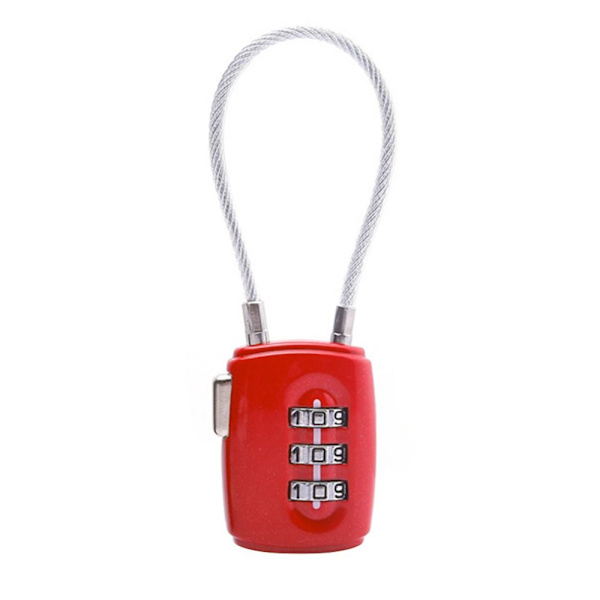 Ståltråd Lösenordslås Sovsalskåpslås RÖTT Red
