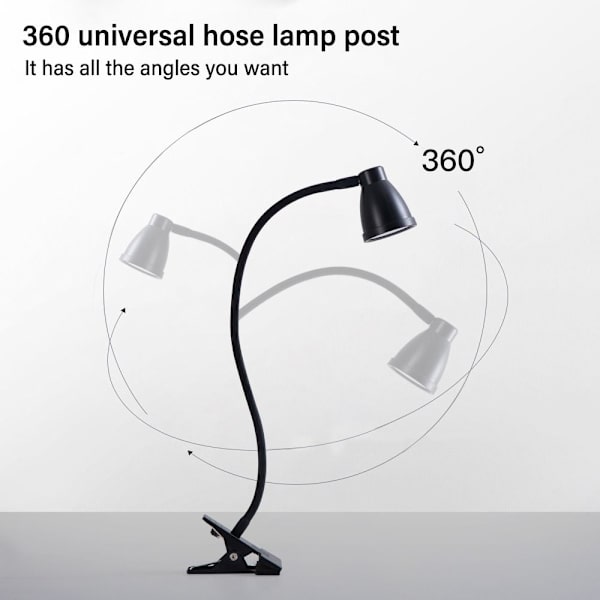 LED USB Clip Skrivebordslampe SORT black